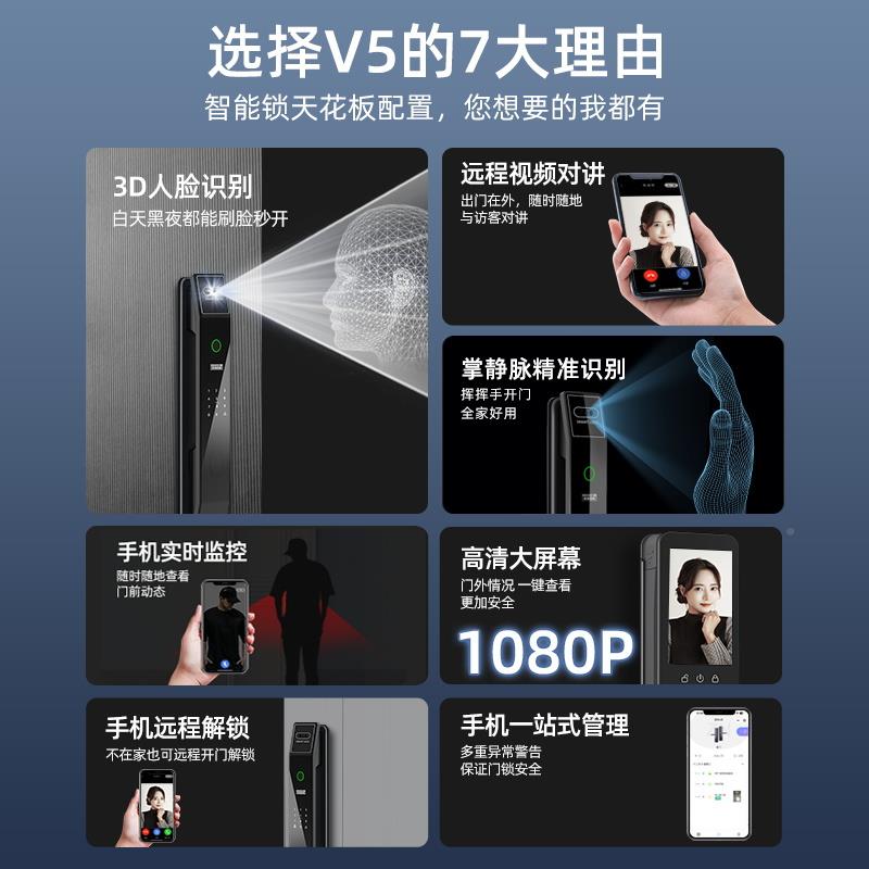 老式防盗门改智能锁密子码家用门指纹锁防盗门电锁门锁带锁摄像头