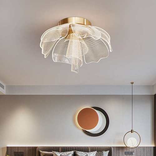 客厅吸顶灯2024年新款轻奢卧室灯感温馨主卧灯创意艺术花瓣灯