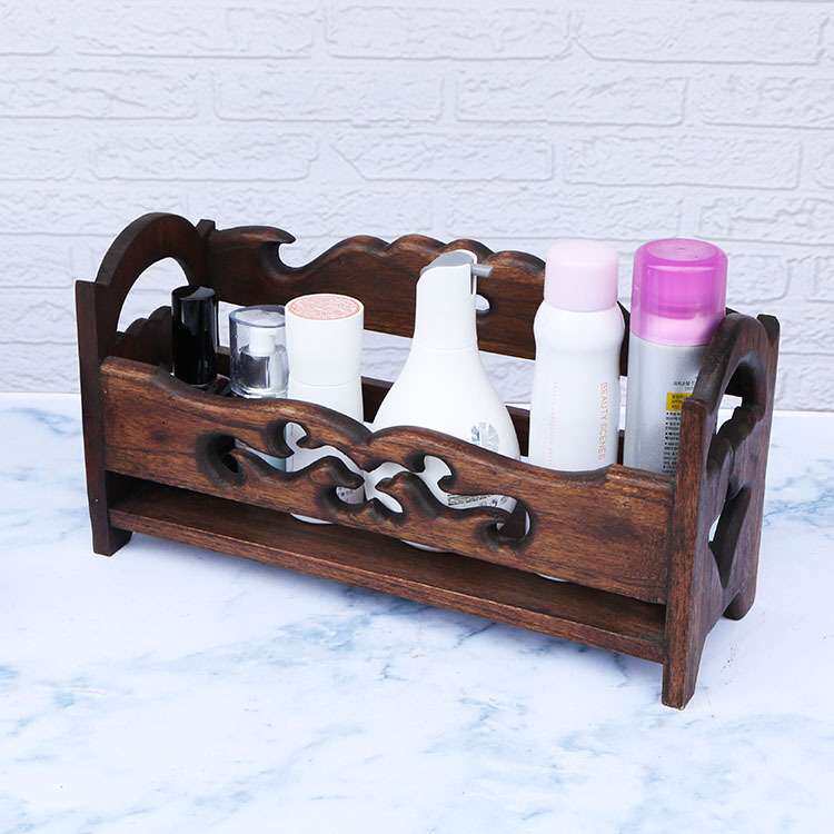 泰国木雕泰式厨房桌面实木置物架调料调味架壁挂收纳储物层架