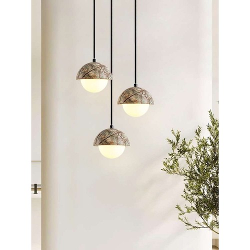 法式田园风卧室床头美式复古绿色奶油花苞轻奢餐厅吧台可充电吊灯