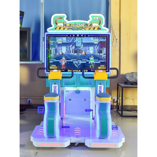 美之星儿童大型投币骑行游戏机小骑侠双人踩单车电玩城娱乐设备