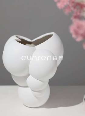 ins北欧泡沫云花器花瓶创意家居插干花树脂工艺品摆件样板房装饰