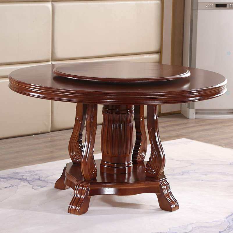 中式实木大圆桌餐台椅带转盘可定饭店酒店吃饭桌8人12人用1.8米