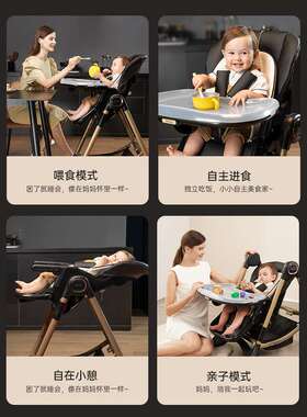 Pouch宝宝餐椅儿童多功能婴儿吃饭可折叠便携式座椅桌椅K05max