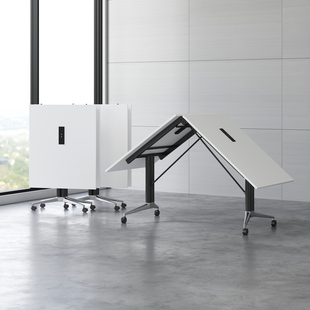 折叠会议桌可移动拼接长条培训桌椅办公桌拼接伸缩折叠书桌洽谈桌