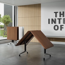 折叠洽谈培训桌会议桌长桌轻奢高级感可移动便捷培训桌拼接长条桌