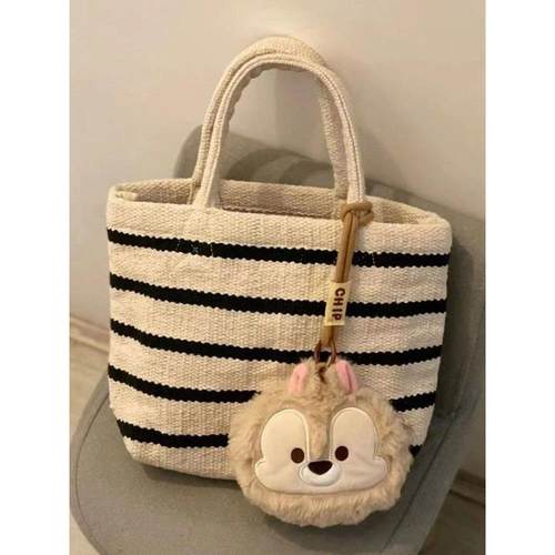 今年超流行!大容量包包条纹手提袋百搭mujiins同款帆布托特包简约