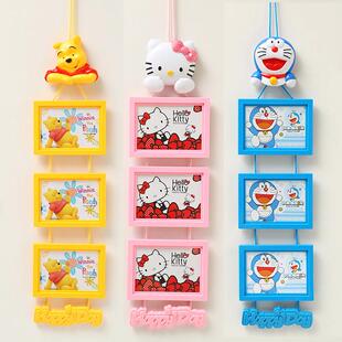 创意卡通可爱7寸相框挂墙组合连身挂三联相架宝宝儿童房照片框