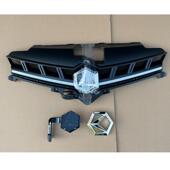 雷丁D80电动汽车轿车前保险杠上中网格栅四轮车弹开底座标志总成