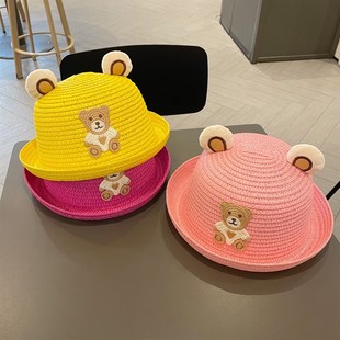 男宝宝帽子夏季男童草帽婴儿防晒帽2儿童遮阳3岁渔夫凉帽夏宝太阳