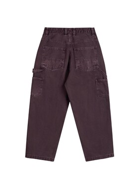 IDLT 15oz 水洗伐木裤重磅珠帆布成衣染色宽松锥型多袋双膝工装潮