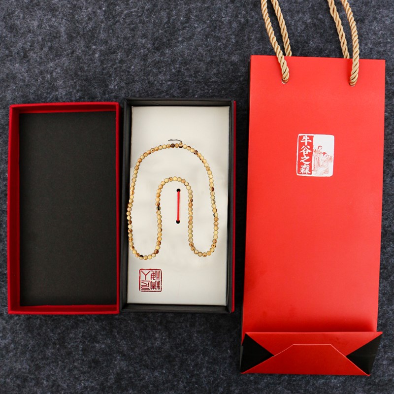 天然牛角手链项链108颗珠子项链复古风格手把玩件装饰品长62厘米