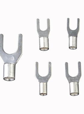 UT35-8冷压裸端子接线耳U型叉形铜鼻子接线压接端子铜连接器100只