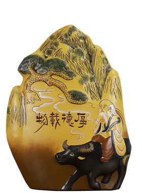 国风雕塑中式装饰品陶瓷工艺品古董架玄关办公室书柜装饰禅意摆件