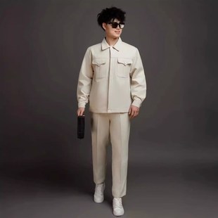 中核二三工作服中核五公司电焊服套装船厂抗火花耐磨帆布劳保服装