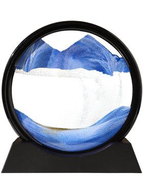 创意摆件流沙画玻璃沙漏客厅装饰品乔迁礼物酒柜卧室办公室小摆件