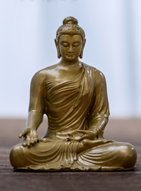 简修行阿弥陀佛佛像供奉三宝佛摆件小纯黄铜像随身本命佛精致礼物