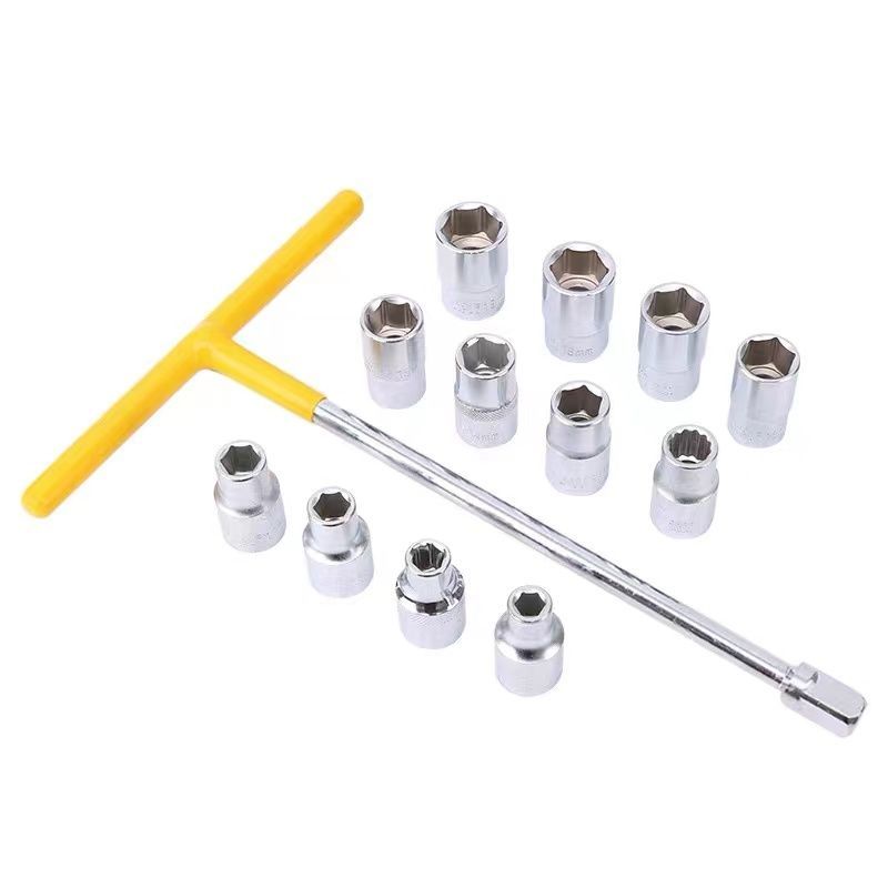 T型扳手车载汽修套筒大飞13件套装维修六角短套筒多功能组合工具