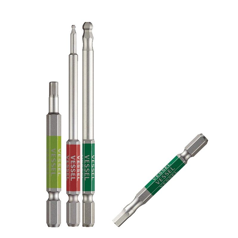 日本原装进口威威VESSEL刚彩批头平头内六角带磁风批嘴GSHGSH030L