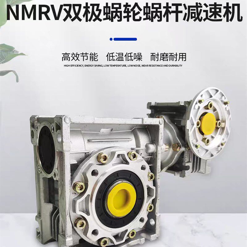NMRV双极减速机蜗轮蜗杆齿轮箱铁壳变速箱rv涡轮带电机双极立式