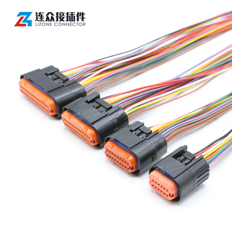 汽车防水连接器JAE型MX23A12SF1 MX23A26NF1 PCB板端线束插头针端