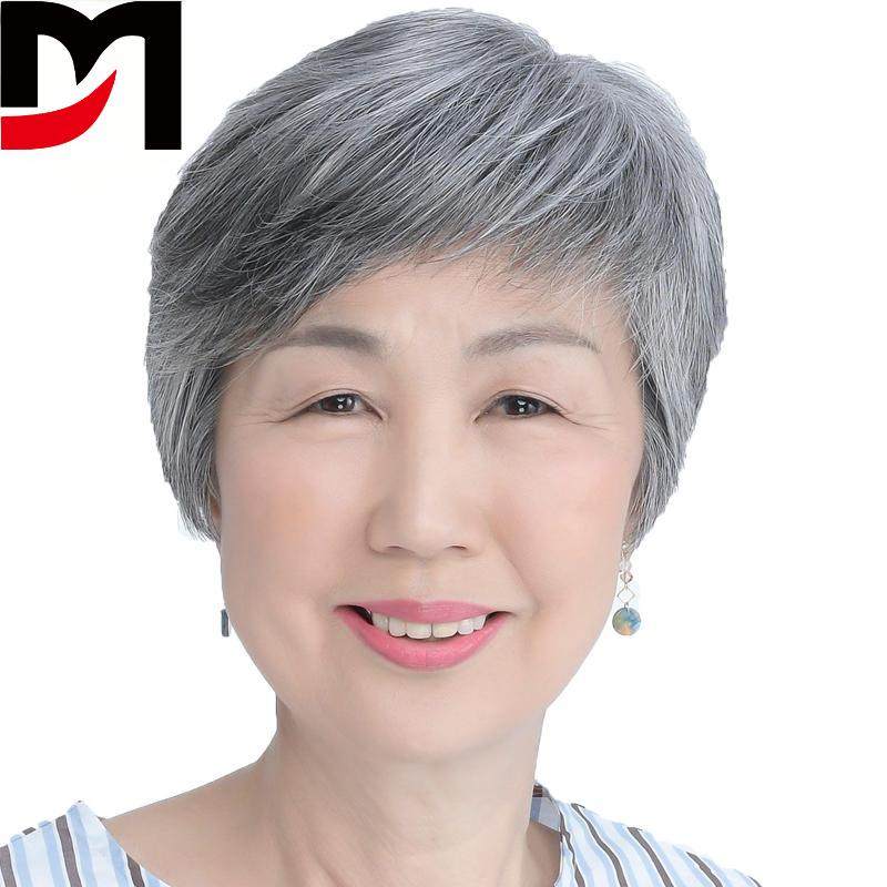 花白中老年假发女真人发奶奶姥姥
