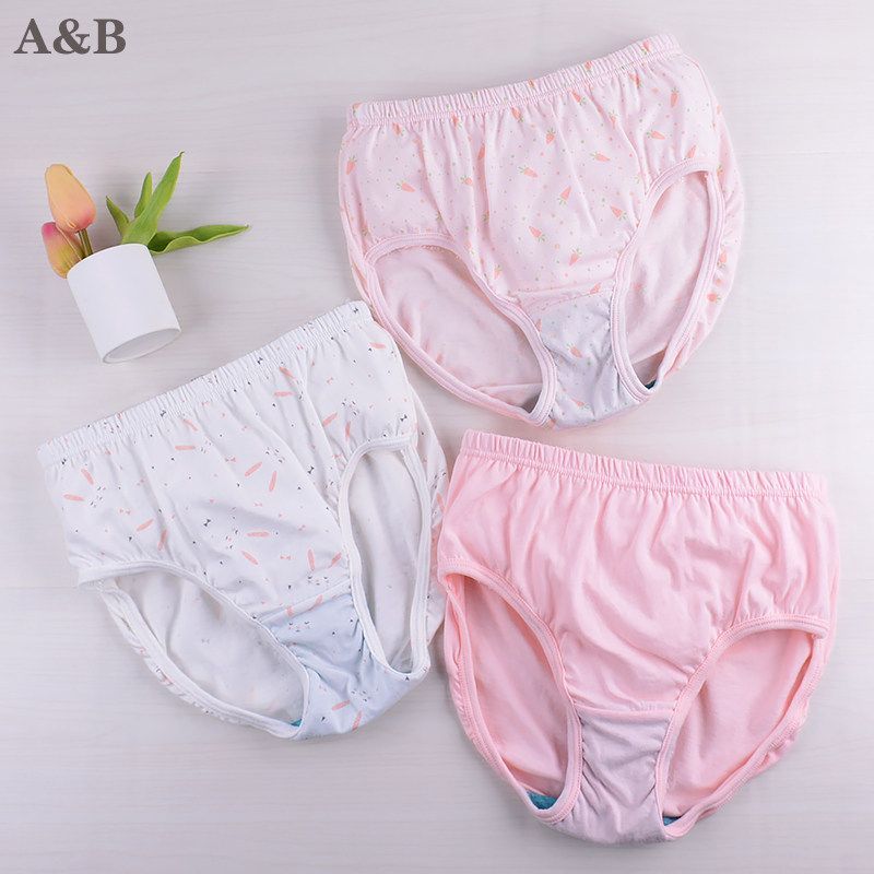 4条!ab儿童内裤女孩学生宝宝中大童底裤纯棉抗菌短裤三角裤3022
