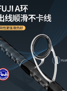 赛瓦诺二代黑色风暴东丽T1100+富士SIC环超远投翘嘴海鲈路亚竿