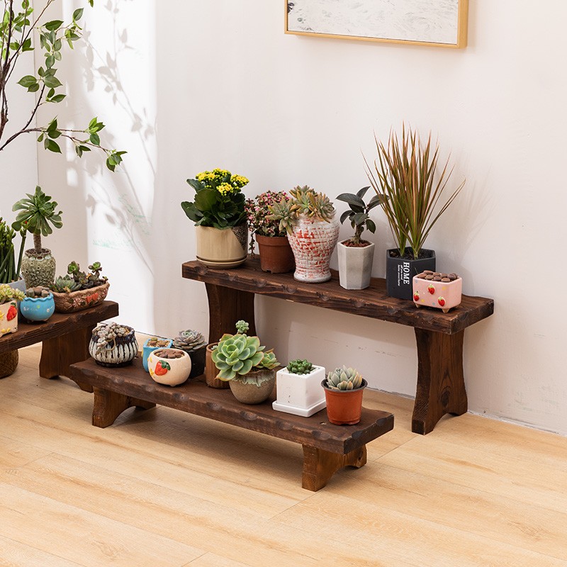 实木多层多肉阶梯式花架木质阳台田园庭院装饰落地花卉绿植收纳