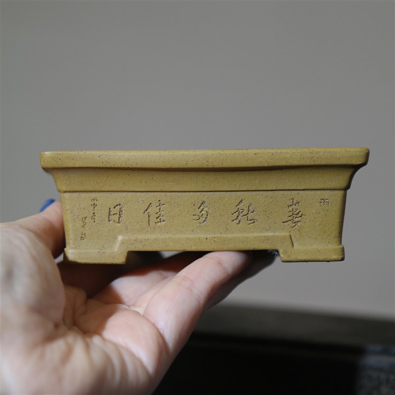 紫砂花盆手工盆盆景盆微型掌上盆栽小盆古典马槽盆刻绘盆张可磊