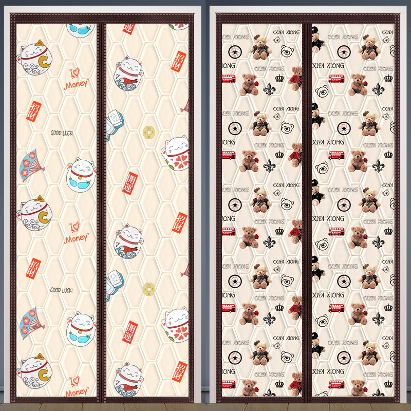 定做客厅冬季棉门帘加厚家用隔音隔断空调保暖防风免打孔门帘防寒