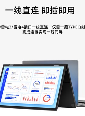 EIMIO14寸折叠双屏便携显示器办公炒股笔记本电脑扩展副屏E24S