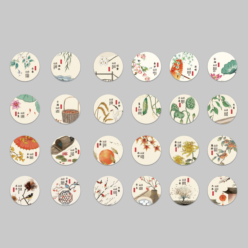 传统节日文化24二十四节气贴纸画幼儿园环创主题成品楼梯墙面装饰