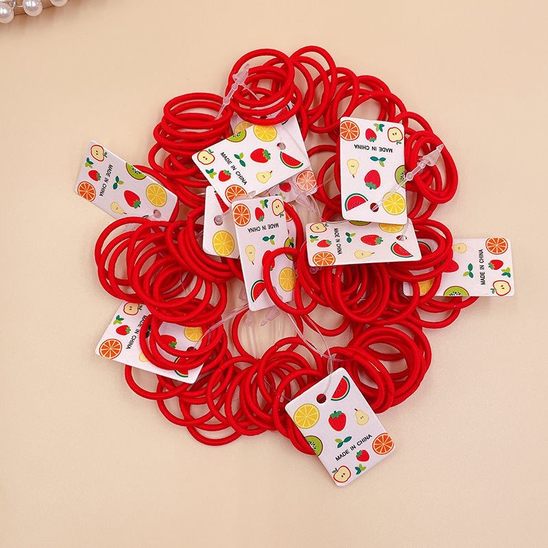 红色头饰不伤发宝宝头绳迷你小号橡皮筋儿童可爱幼儿甜美皮套发圈