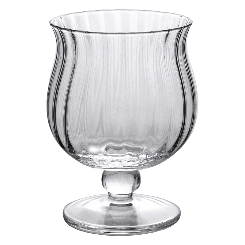 中古手工水晶波纹玻璃杯高脚杯红酒杯烈酒清酒啤酒汽水杯甜酒杯
