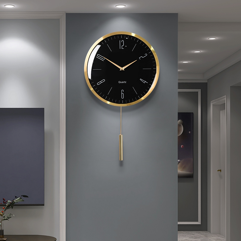 现代简约时钟餐厅钟表客厅家用时尚2022新款挂墙自动对时挂钟网红