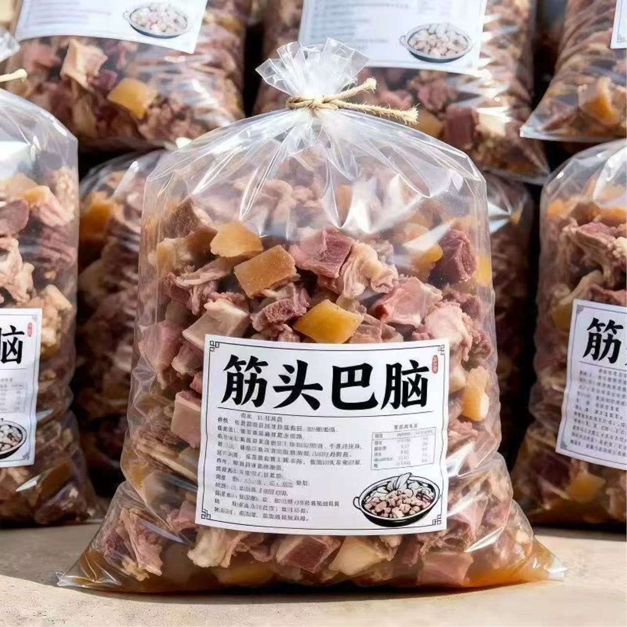 3大袋真便宜】正宗内蒙古筋头巴脑有筋有肉开袋加热即食真牛肉类