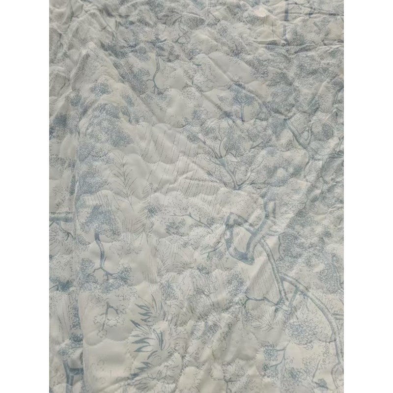 实物颜色超舒服!柔软水洗棉清新印花衍缝夹棉床盖1.5床笠1.8床品