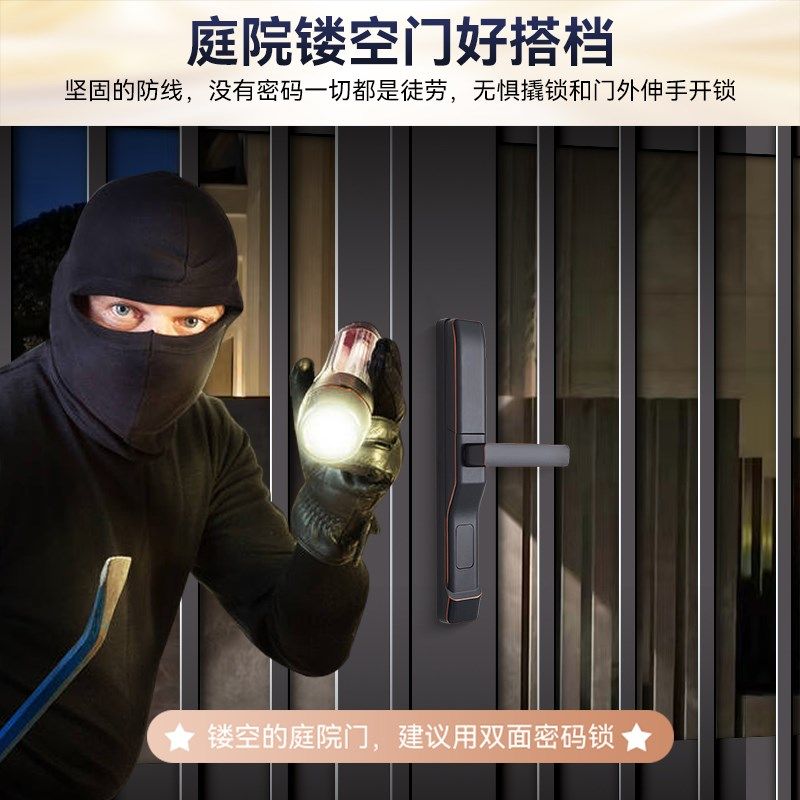 免拆换密码机械密码锁庭院铝艺门镂空铁艺花园门锁户外防水密码锁