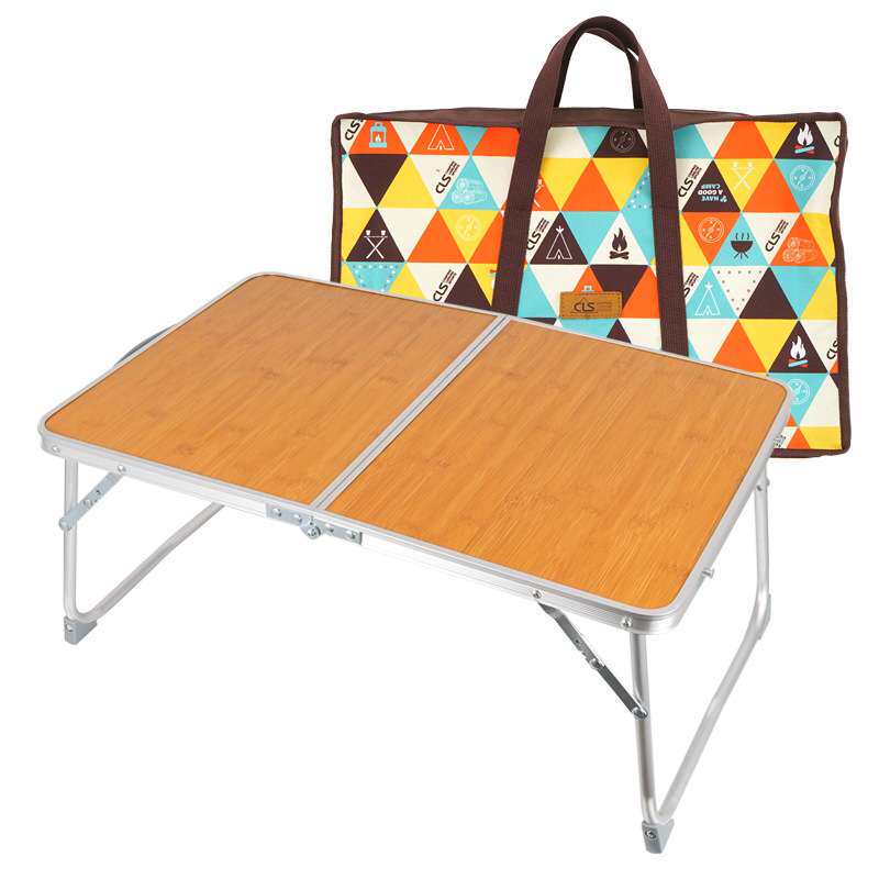 迷你折叠桌户外野营竹木竹板桌便携手提野餐烧烤小号桌床上电脑桌