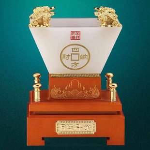 琉璃日进斗金金蟾聚宝盆手工聚财玄关客厅办公桌摆件开业乔迁送礼