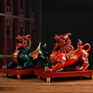吉祥源招财铜貔貅摆件一对全铜貔貅客厅聚财貔恘玄关办公室装 饰开