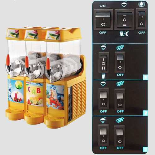 商用三缸融机雪泥机冷饮雪粒饮料机自助果汁机冰沙机家用餐饮