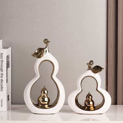 轻奢现代简约葫芦鹿寓意陶瓷摆件家居客厅玄关电视柜酒柜禅意装饰