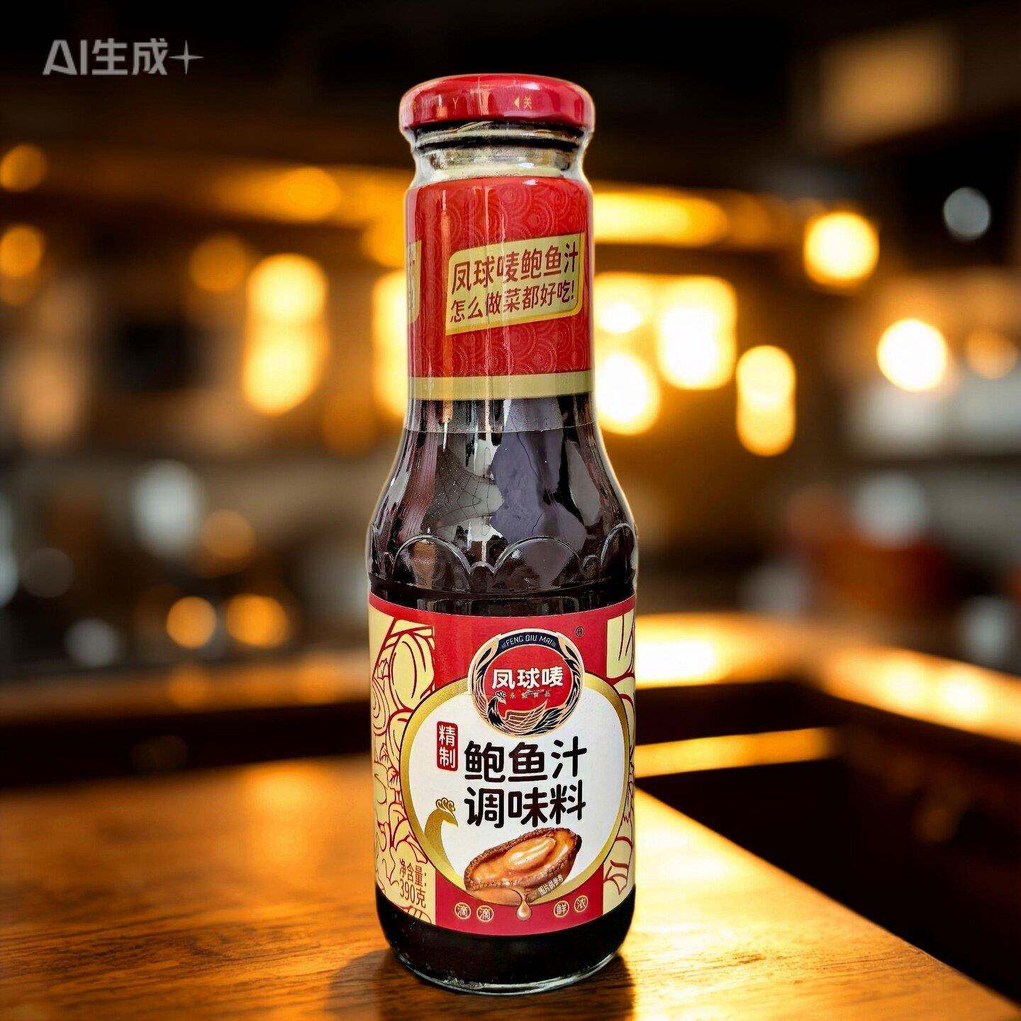 旗舰凤球唛鲍鱼汁调味料390g瓶装家用即食海参捞饭海鲜面条浓缩酱