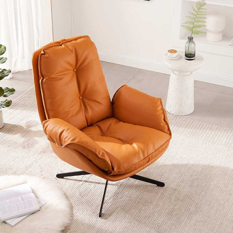 北欧轻奢休闲椅意式极简旋转沙发椅子设计师款客厅阳台单人沙发椅