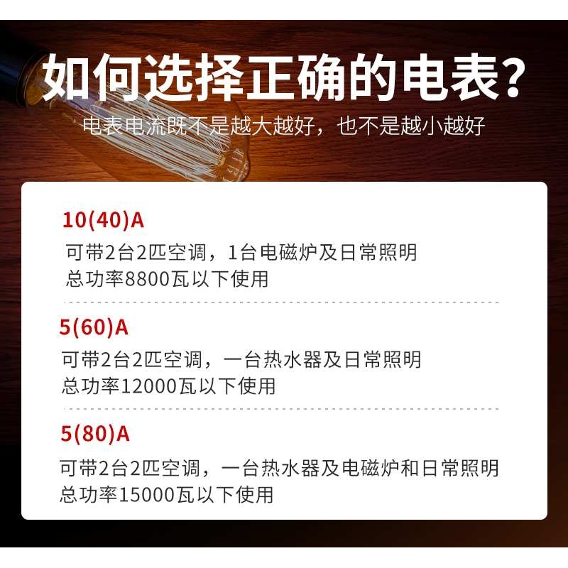 #@上海人民家用导轨式电表5(60)8040A单相220V公寓出租房充电桩计