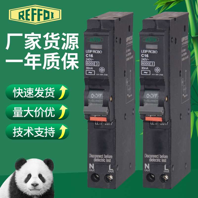 RCBO漏电断路器 空气开关家用空开电闸开关2P 16A 32A 40A 63电闸