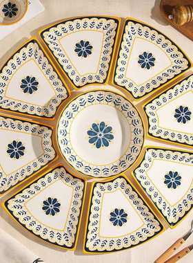 舍里团圆拼盘餐具组合陶瓷盘子汤碗家用2024新款菜盘过年碗碟套装