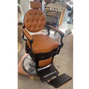 复古理发店剪发椅BarBer男士油头馆放倒刮胡美发修面躺椅发廊专用